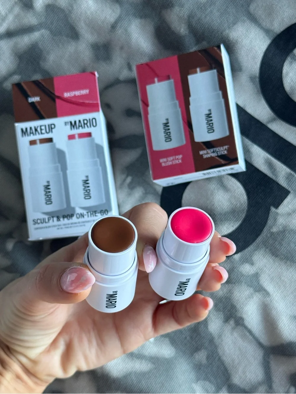 Makeup By Mario Sculpt & Pop On the Go Contour & Blush Stick Duo Set